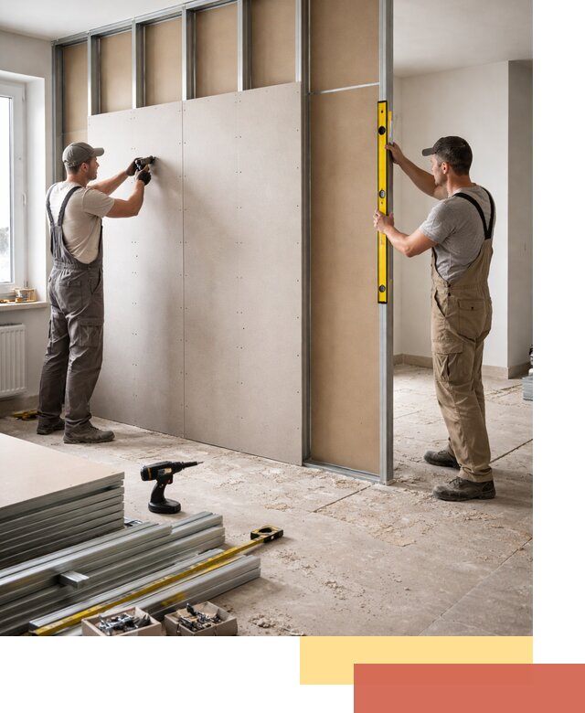 Зонирующая перегородка из гипсокартона под ключ в Смоленске