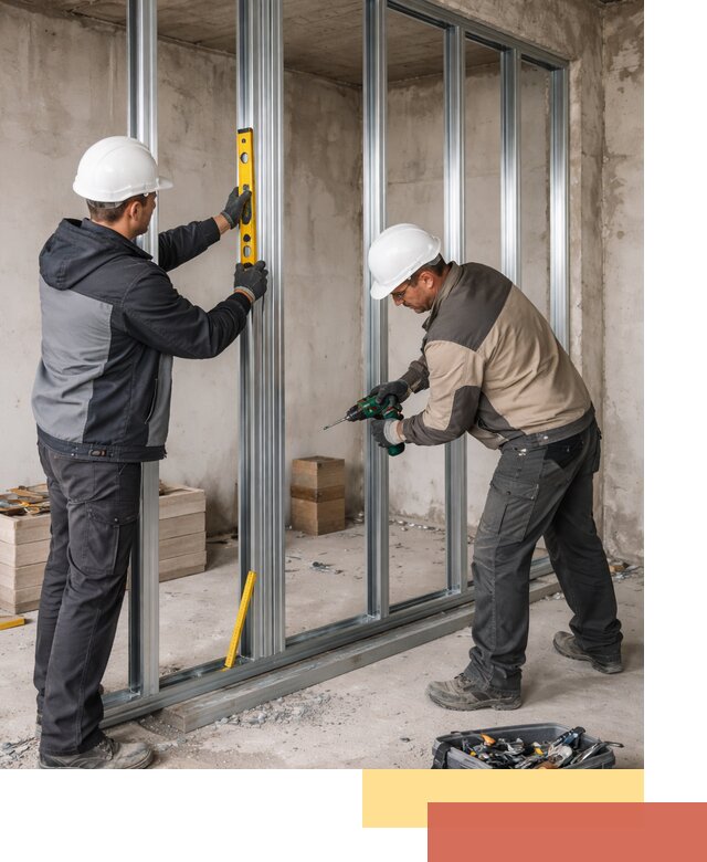 Монтаж каркаса перегородки из профиля в Смоленске