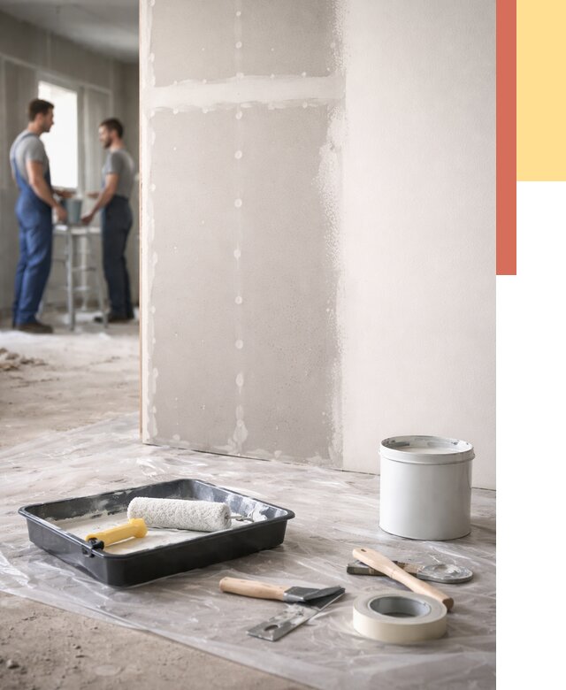 Покраска перегородок из гипсокартона в Смоленске от 4615 руб. под ключ | ОТДЕЛОЧНИК-Смл