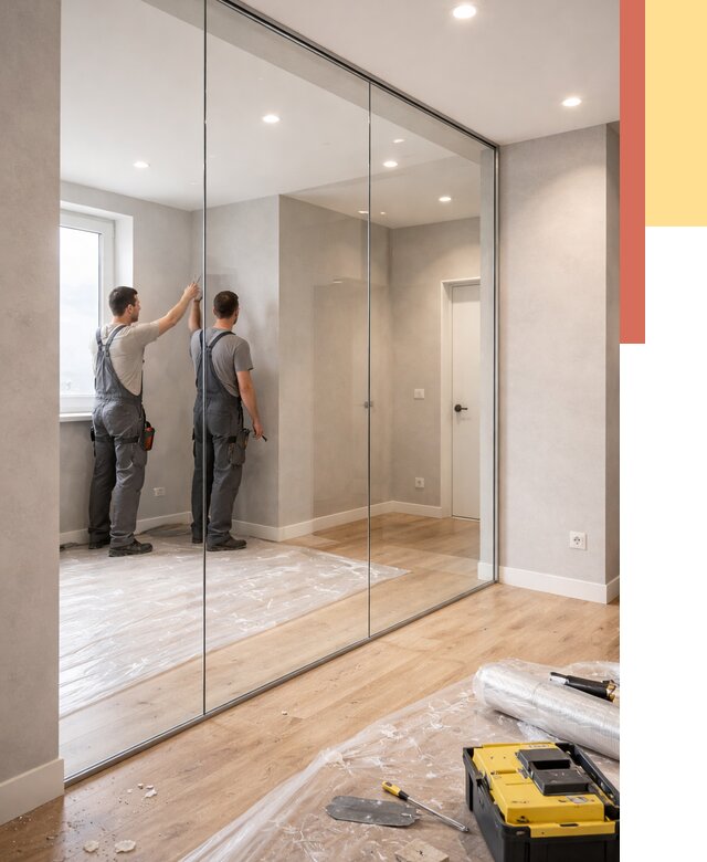 Безрамные стеклянные перегородки в Смоленске — монтаж от 9742 руб. | ОТДЕЛОЧНИК-Смл