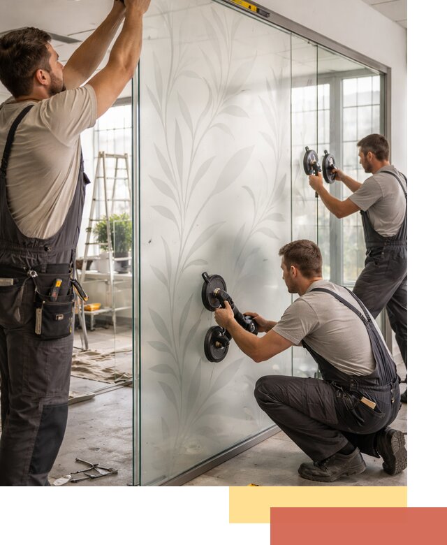 Стеклянные перегородки с рисунком на заказ в Смоленске