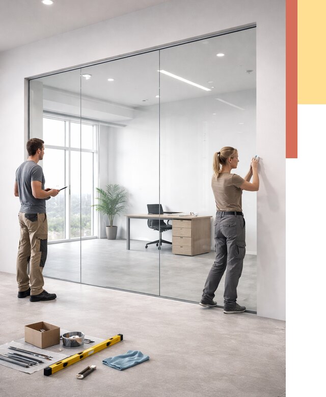 Перегородки из закаленного стекла в Смоленске от 9742 руб. под ключ | ОТДЕЛОЧНИК-Смл