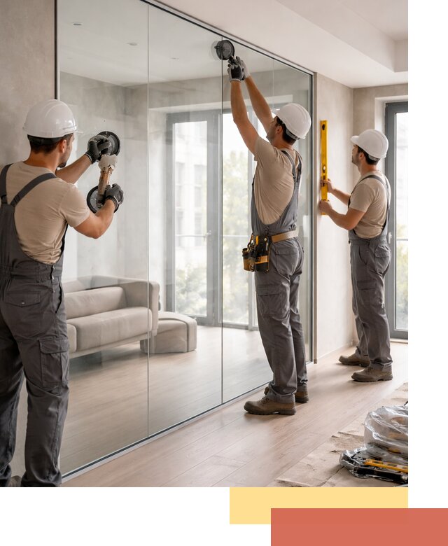 Перегородки из закаленного стекла в Смоленске для офисов и квартир