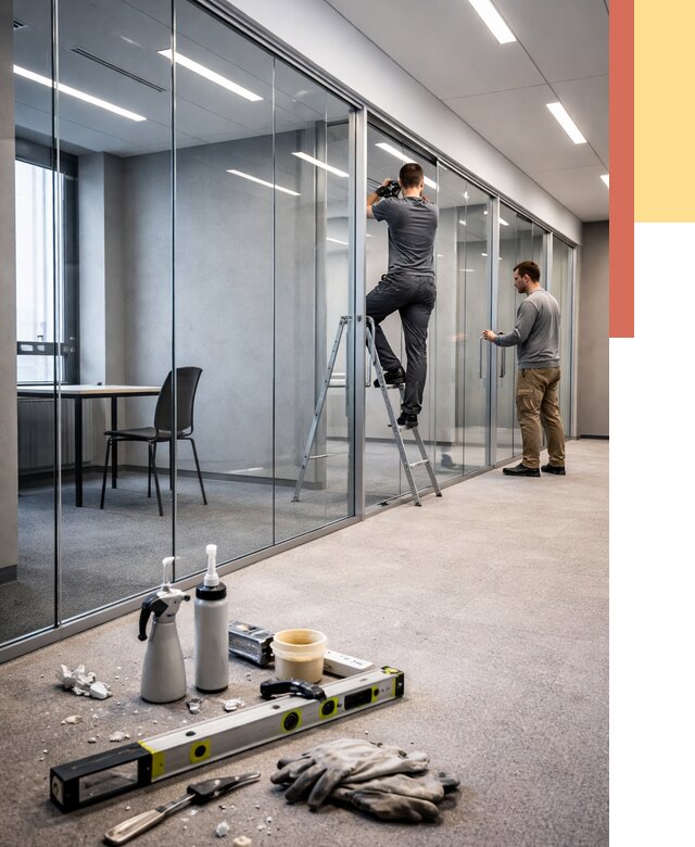 Стеклянные офисные перегородки в Смоленске от 8717 руб. — монтаж и установка | ОТДЕЛОЧНИК-Смл