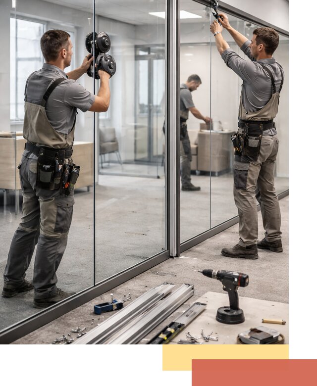 Стеклянные офисные перегородки под ключ в Смоленске