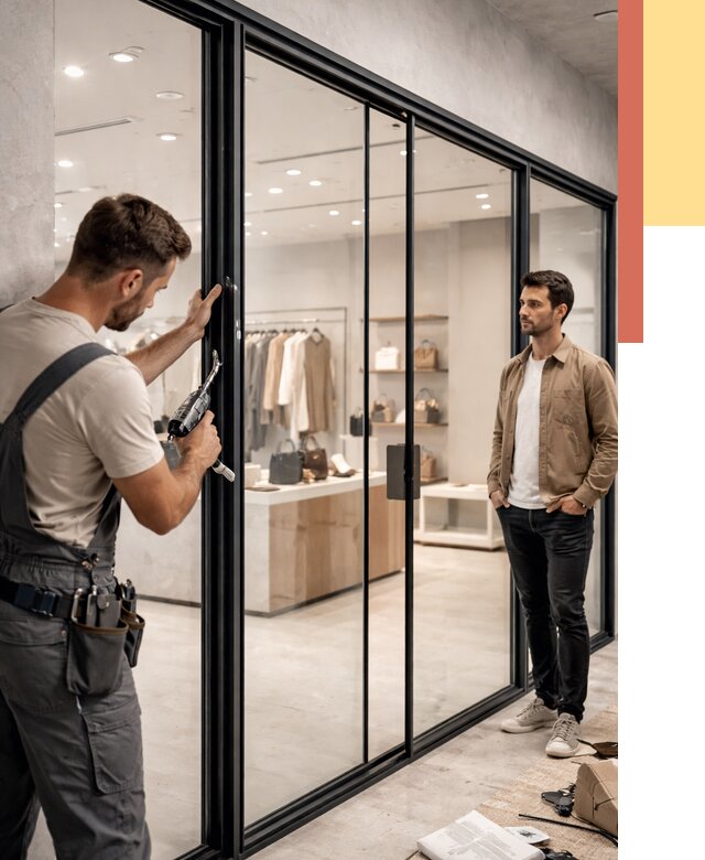 Стеклянные перегородки для магазинов в Смоленске от 8409 руб. под ключ | ОТДЕЛОЧНИК-Смл