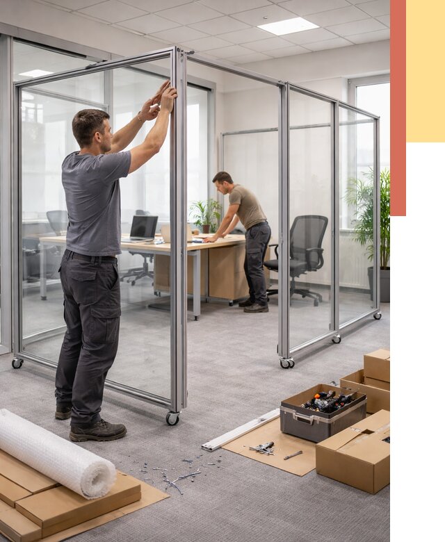 Мобильные офисные перегородки в Смоленске от 12819 руб. — установка под ключ | ОТДЕЛОЧНИК-Смл