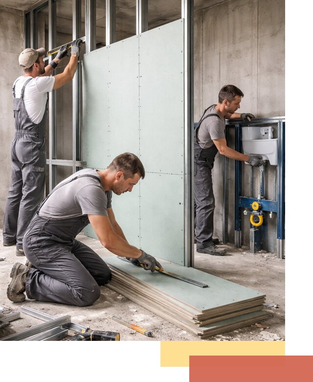 Монтаж и ремонт сантехнических перегородок в Смоленске