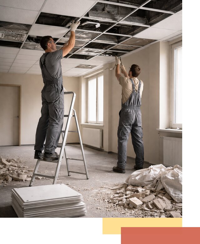 Демонтаж потолков Армстронг профессионально в Смоленске