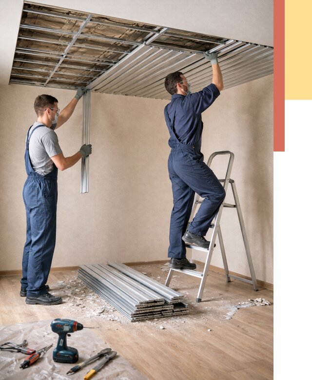 Демонтаж реечного потолка в Смоленске от 4615 руб. быстро и недорого | ОТДЕЛОЧНИК-Смл