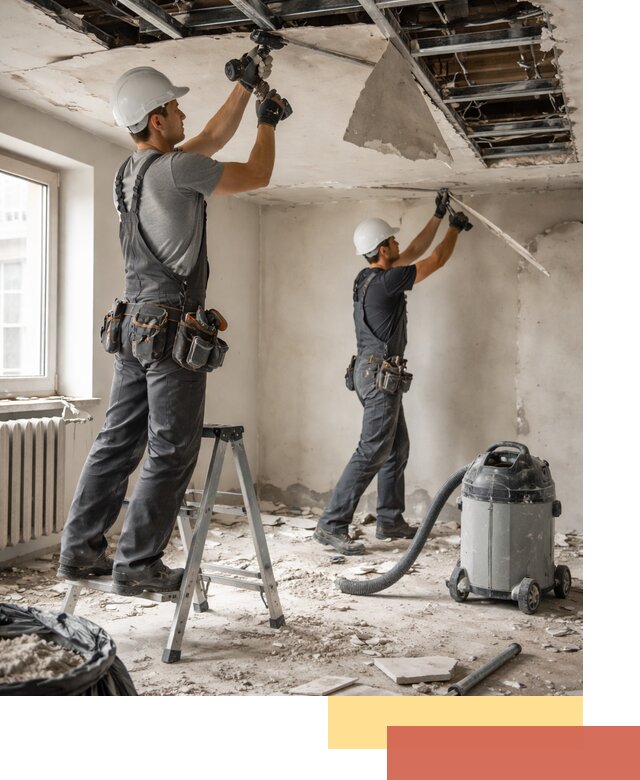 Демонтаж гипсокартонного потолка в Смоленске быстро и аккуратно