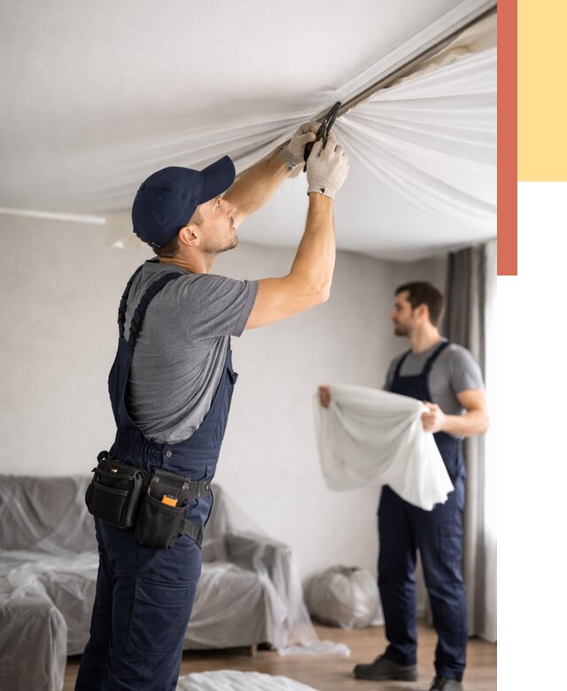 Демонтаж натяжного потолка в Смоленске от 4615 руб. — снятие и разбор под ключ | ОТДЕЛОЧНИК-Смл