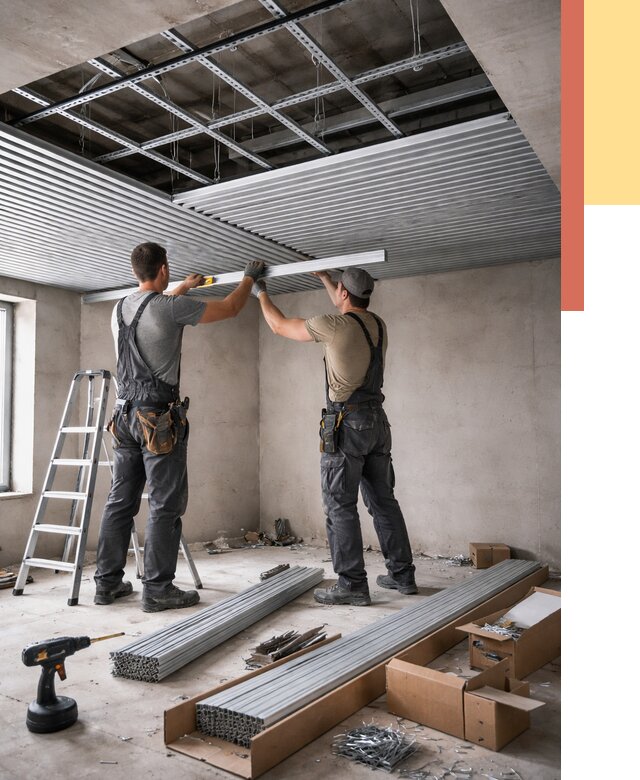 Монтаж реечного потолка в Смоленске от 4615 руб. под ключ | ОТДЕЛОЧНИК-Смл