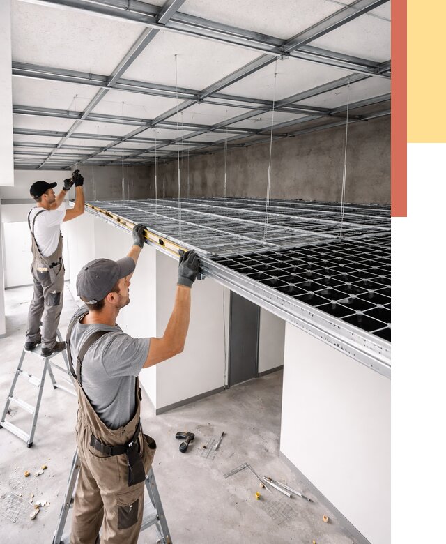 Монтаж потолка грильято в Смоленске от 461 руб./м² — быстрая сборка под ключ | ОТДЕЛОЧНИК-Смл