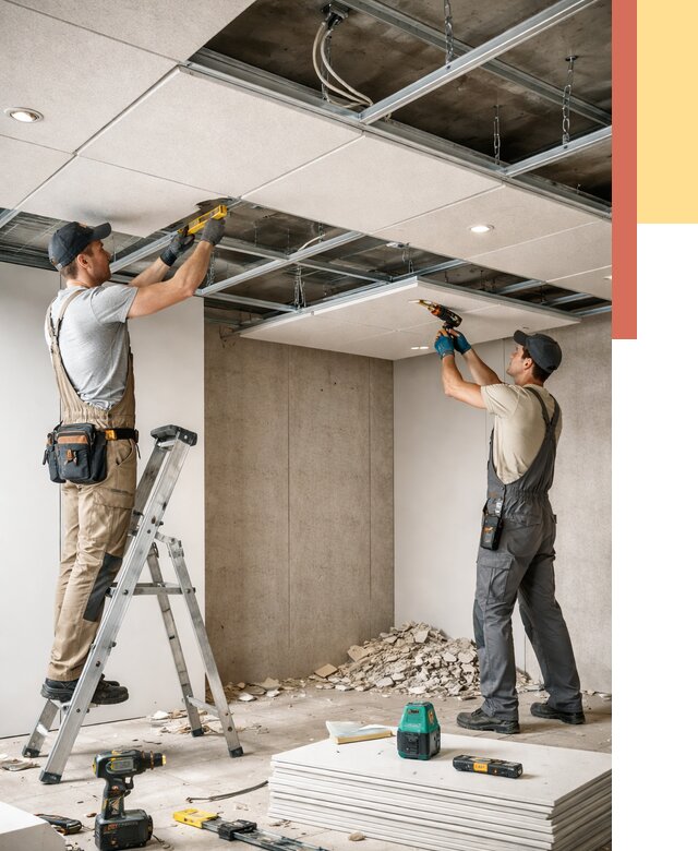 Монтаж акустического потолка в Смоленске от 6666 руб/м2 — быстро и недорого | ОТДЕЛОЧНИК-Смл