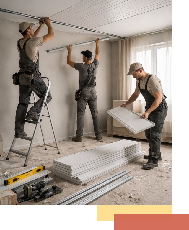 Монтаж потолка из ПВХ панелей в Смоленске оперативно и качественно