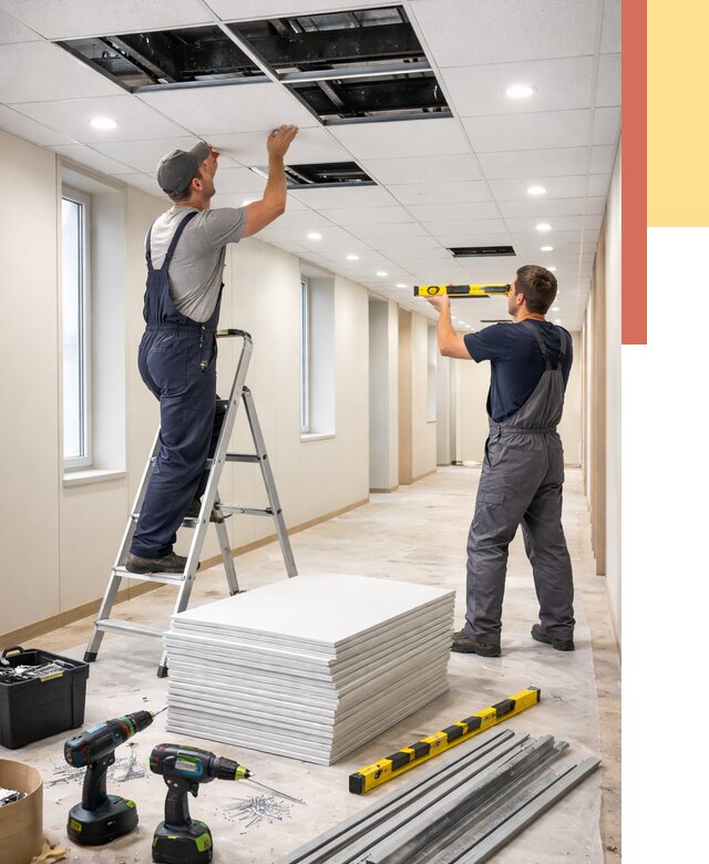 Ремонт потолка Армстронг в Смоленске от 4615 руб. — быстро и недорого | ОТДЕЛОЧНИК-Смл