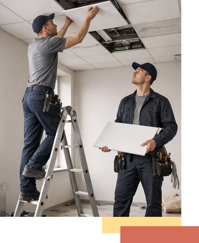 Обслуживание подвесного потолка в Смоленске — ремонт и чистка