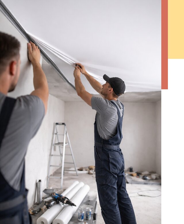 Монтаж матового натяжного потолка в Смоленске от 4615 руб./м² — быстро и недорого | ОТДЕЛОЧНИК-Смл