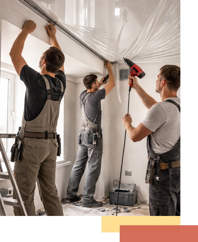 Монтаж глянцевого натяжного потолка в Смоленске быстро и качественно