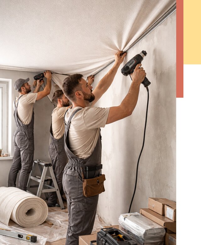 Монтаж фактурного натяжного потолка в Смоленске от 769 руб. — ОТДЕЛОЧНИК-Смл