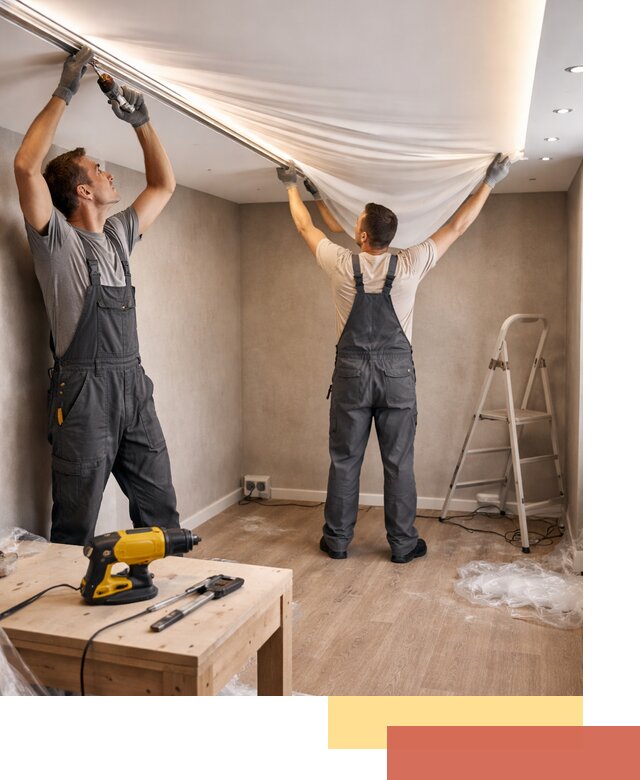 Монтаж натяжного потолка с подсветкой в Смоленске цена и сроки