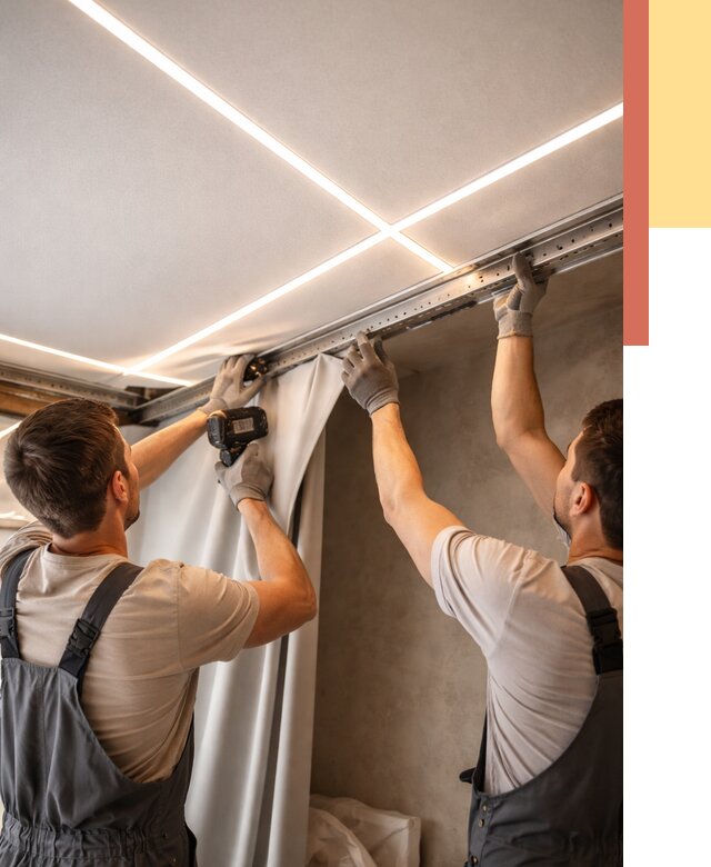 Монтаж натяжного потолка со световыми линиями в Смоленске от 1231 руб. | ОТДЕЛОЧНИК-Смл