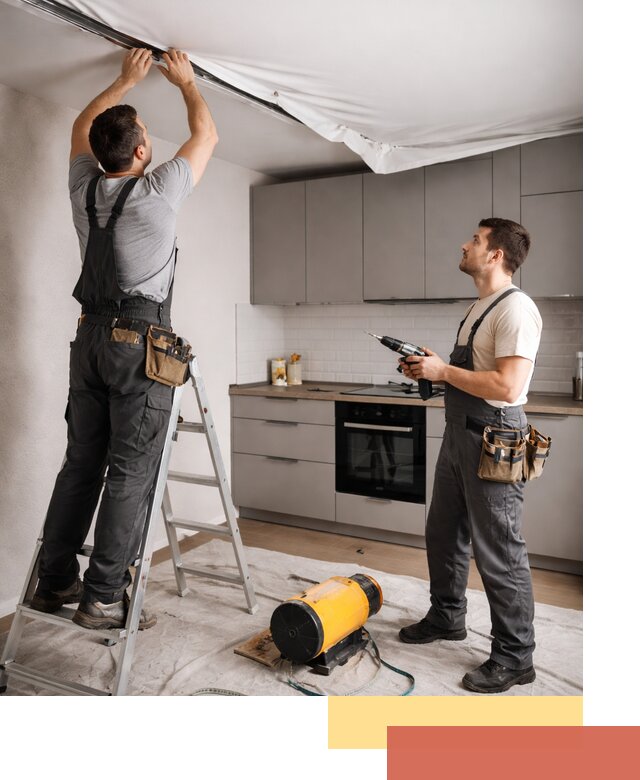 Монтаж натяжного потолка на кухне в Смоленске