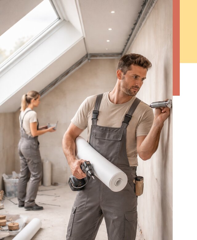 Монтаж натяжного потолка на мансарде в Смоленске от 3589 руб. | ОТДЕЛОЧНИК-Смл