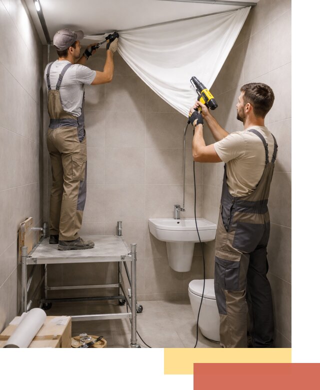 Монтаж натяжного потолка в санузле в Смоленске