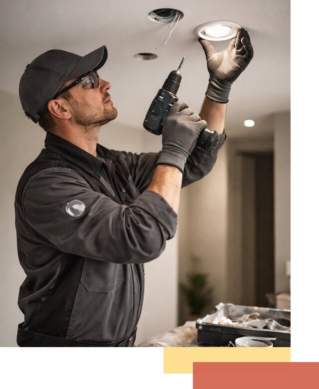 Установка точечных светильников в натяжной потолок в Смоленске