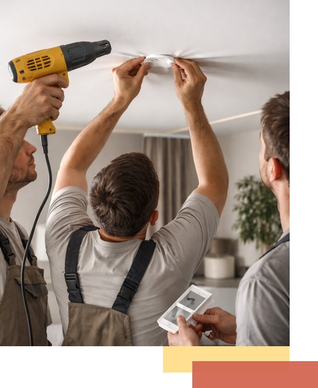 Ремонт прокола полотна натяжного потолка в Смоленске