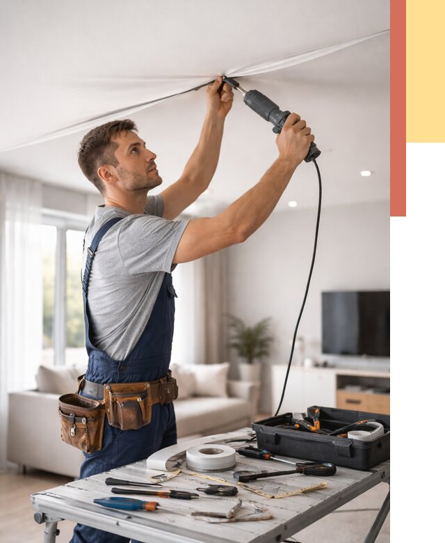 Ремонт натяжных потолков в Смоленске от 9742 руб. под ключ — ОТДЕЛОЧНИК-Смл