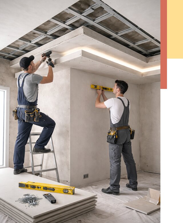 Двухуровневый потолок из гипсокартона в Смоленске от 1487 руб. под ключ | ОТДЕЛОЧНИК-Смл