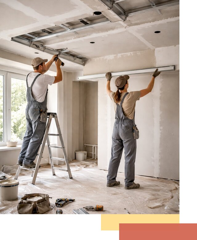 Монтаж многоуровневого потолка из гипсокартона в Смоленске