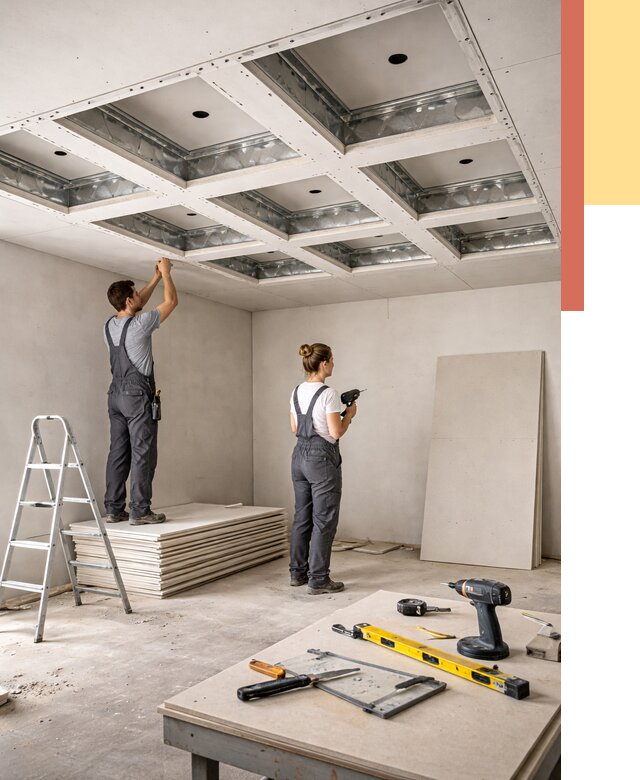 Кессонный потолок из гипсокартона в Смоленске от 1897 руб. — монтаж и под ключ | ОТДЕЛОЧНИК-Смл