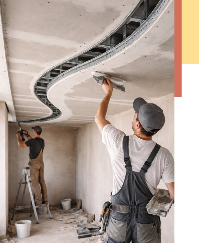 Криволинейный потолок из гипсокартона в Смоленске от 2154 руб./м2 | ОТДЕЛОЧНИК-Смл