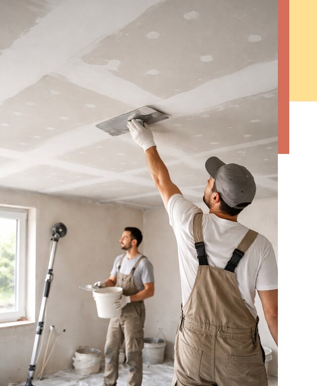 Шпаклевка потолка из гипсокартона в Смоленске от 3282 руб./м2 — услуги под ключ | ОТДЕЛОЧНИК-Смл