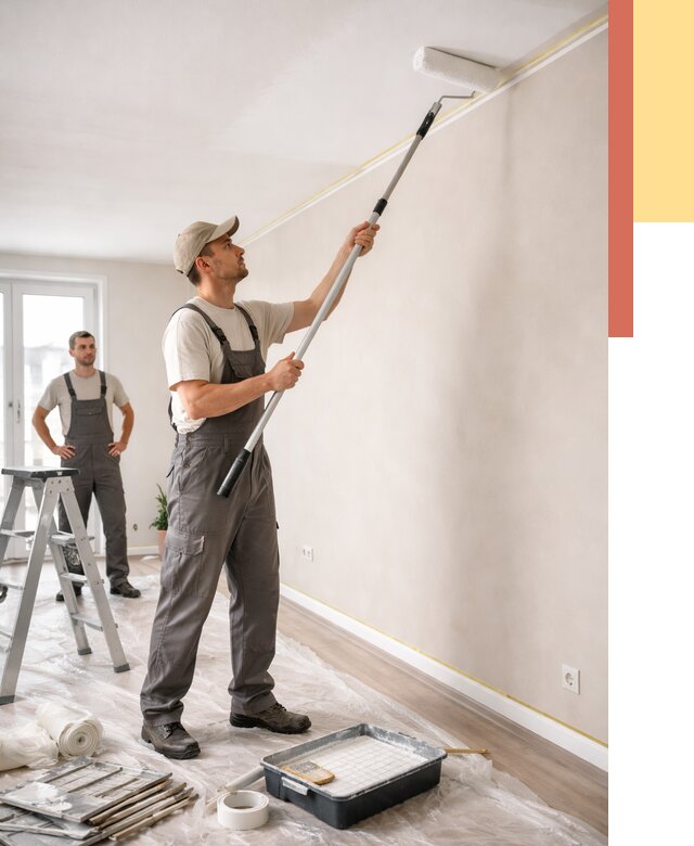 Покраска потолка из гипсокартона в Смоленске от 4615 руб./м2 — услуги под ключ | ОТДЕЛОЧНИК-Смл