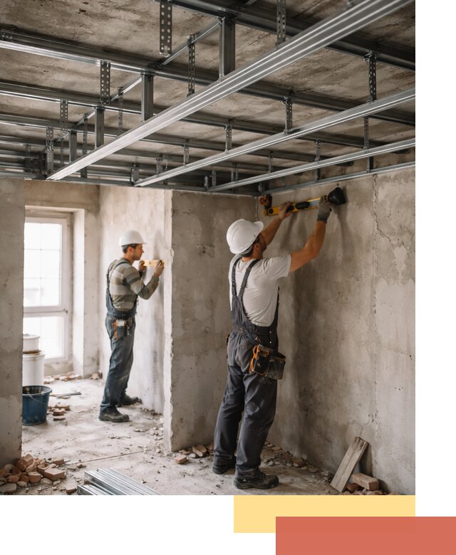 Монтаж каркаса потолка из профильного профиля в Смоленске