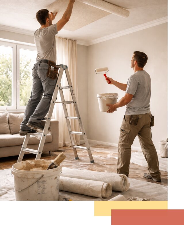 Поклейка обоев на потолок в Смоленске — качественно и быстро