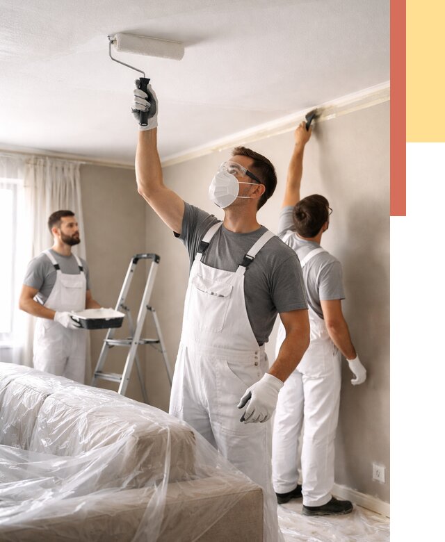 Покраска потолка водоэмельсионной краской в Смоленске от 2256 руб/м² — услуги под ключ | ОТДЕЛОЧНИК-Смл