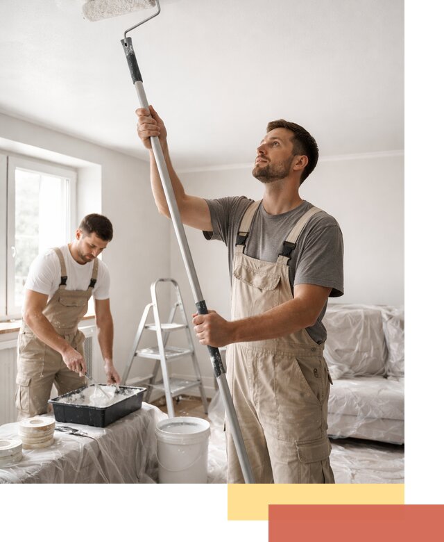 Покраска потолка водоэмульсионной краской в Смоленске