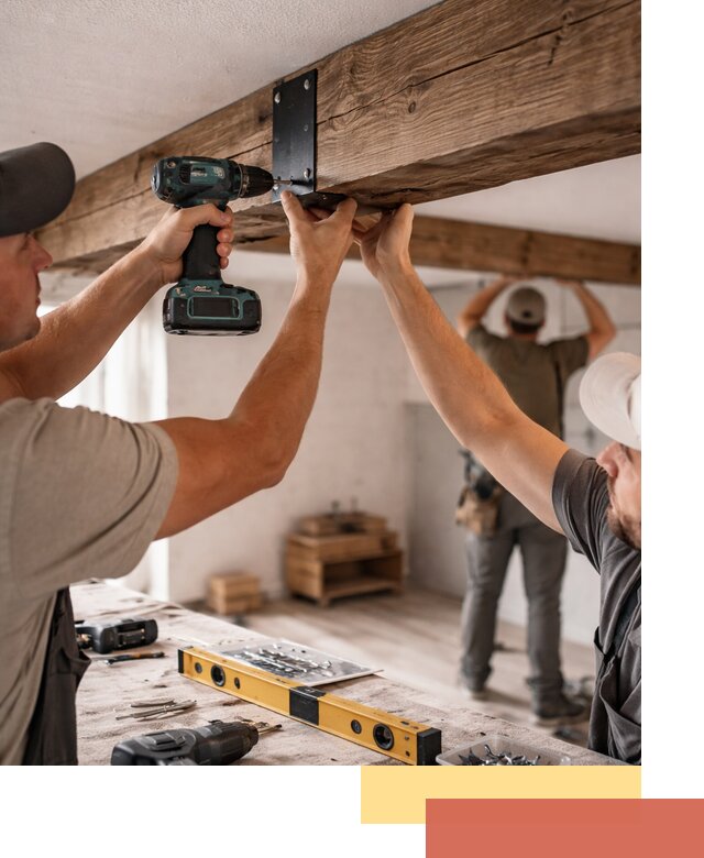 Монтаж декоративных потолочных балок в Смоленске