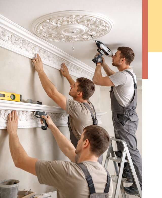 Монтаж лепнины на потолок в Смоленске от 3282 руб. быстро и недорого | ОТДЕЛОЧНИК-Смл