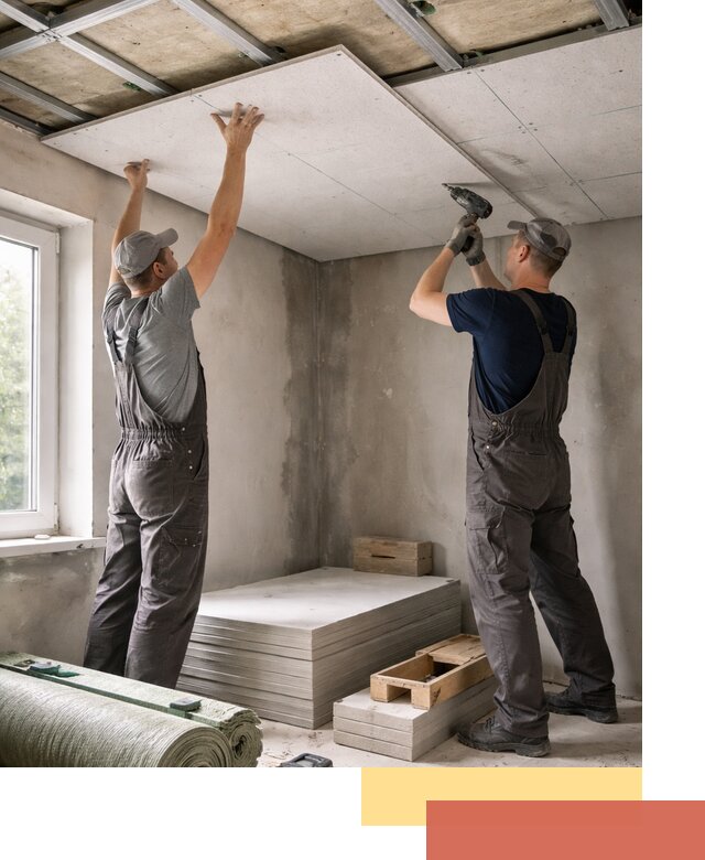 Шумоизоляция потолка панелями ЗИПС в Смоленске